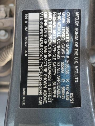2021 HONDA CIVIC SPORT SHHFK7H42MU220492
