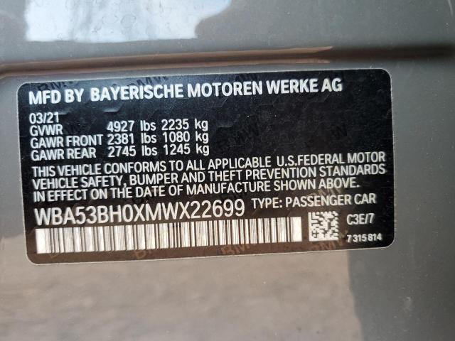 2021 BMW 530 I WBA53BH0XMWX22699