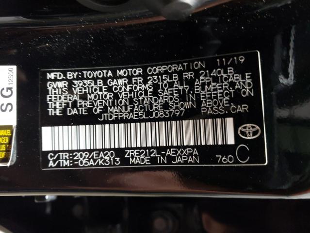 2020 TOYOTA COROLLA XL JTDFPRAE5LJ083797