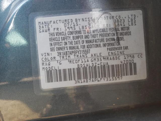 2015 NISSAN SENTRA S 3N1AB7AP6FY315597