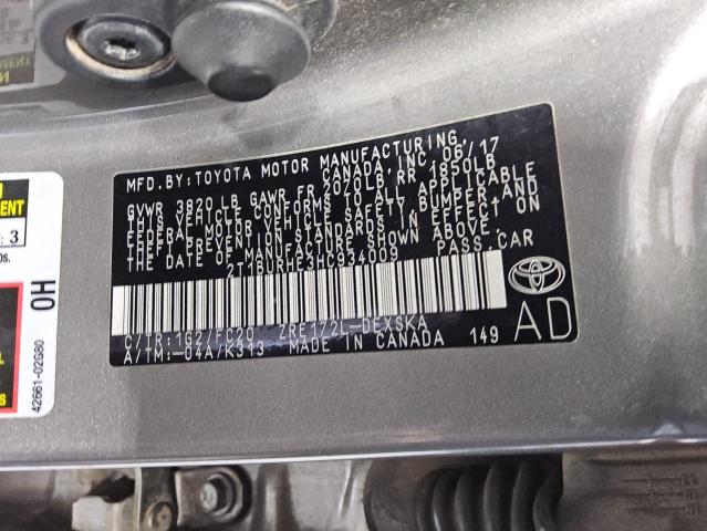 2017 TOYOTA COROLLA L 2T1BURHE3HC934009