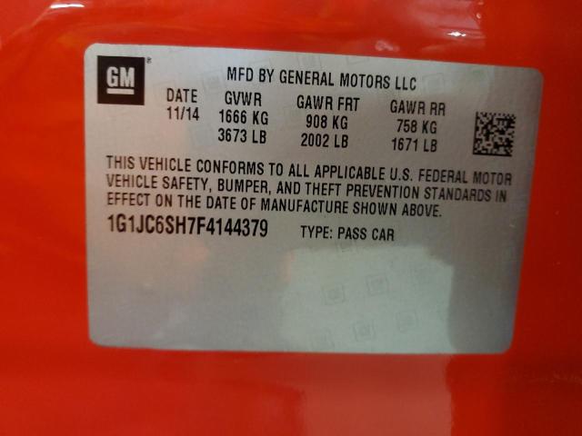 2015 CHEVROLET SONIC LT - 1G1JC6SH7F4144379
