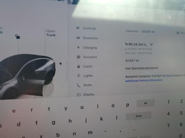 2022 TESLA MODEL Y 7SAYGDEE3NF368761