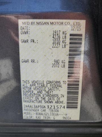 2016 NISSAN ALTIMA 2.5 - 1N4AL3AP3GN321574