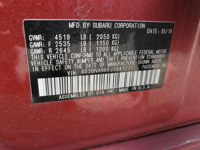 2018 SUBARU LEGACY 2.5 4S3BNAN66J3041777