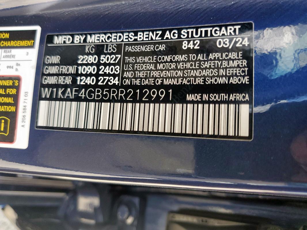 2024 MERCEDES-BENZ C 300 W1KAF4GB5RR212991