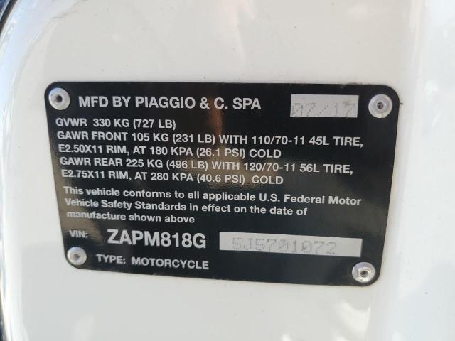 2018 VESPA SPRINT 150 ZAPM818G5J5701072