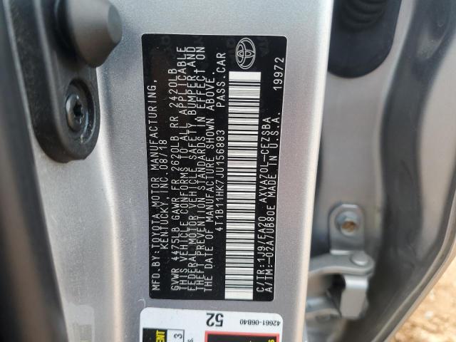 2018 TOYOTA CAMRY L 4T1B11HK7JU156883