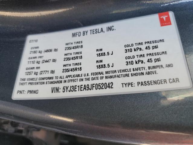 2018 TESLA MODEL 3 5YJ3E1EA9JF052042