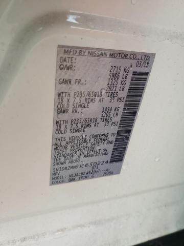 2018 NISSAN PATHFINDER 5N1DR2MN9JC650224