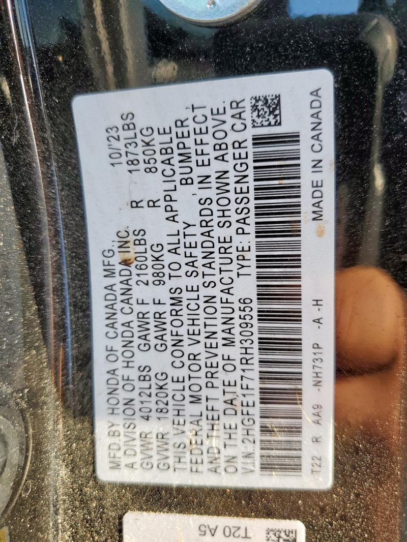 2024 HONDA CIVIC EX - 2HGFE1F71RH309556
