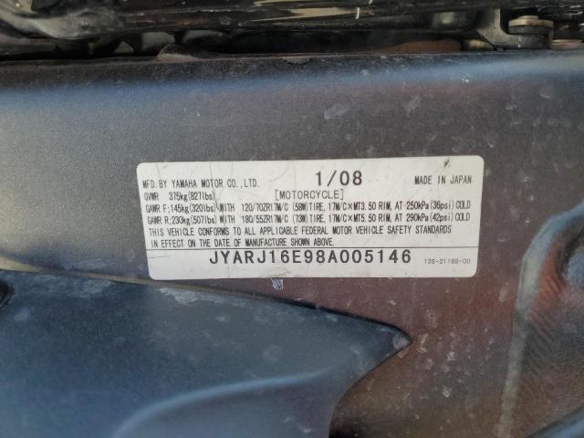 2008 YAMAHA YZFR6 JYARJ16E98A005146