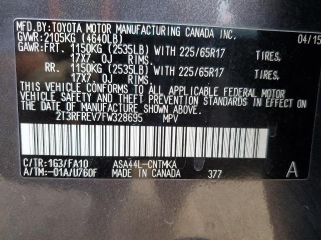 2015 TOYOTA RAV4 XLE - 2T3RFREV7FW328695