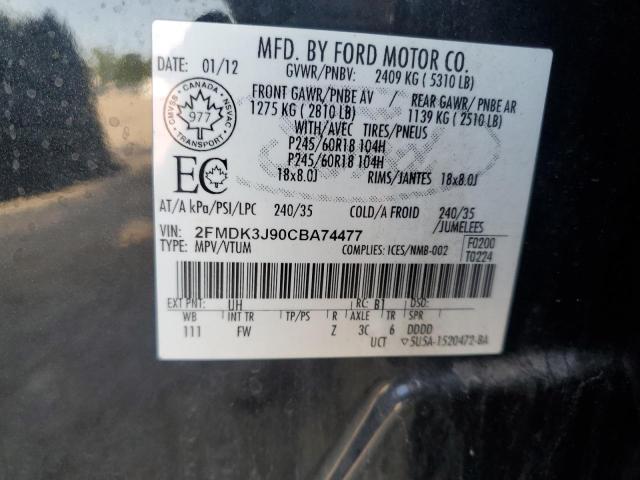 2012 FORD EDGE SEL - 2FMDK3J90CBA74477
