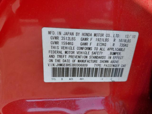 2011 HONDA FIT SPORT - JHMGE8H53BC006809