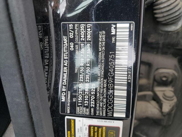 2015 MERCEDES-BENZ GLK 350 WDCGG5HB9FG405751