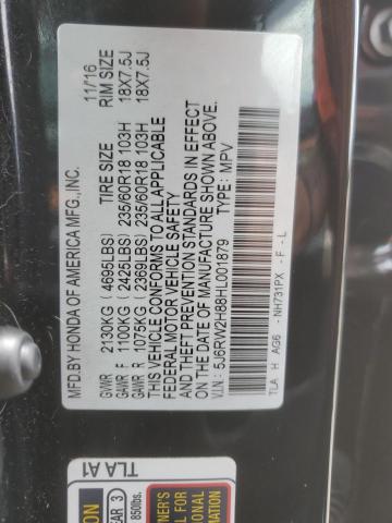 2017 HONDA CR-V EXL 5J6RW2H88HL001879