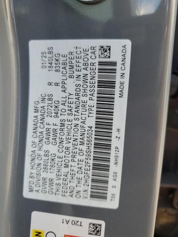 2025 HONDA CIVIC SPOR - 2HGFE2F59SH565034
