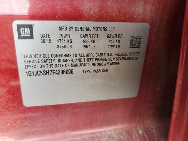 2015 CHEVROLET SONIC LT 1G1JC5SH7F4206096