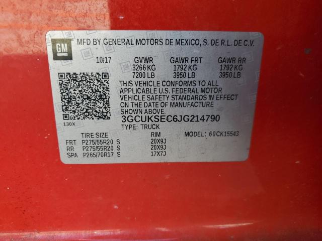 2018 CHEVROLET SILVERADO - 3GCUKSEC6JG214790
