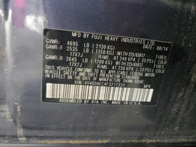 2015 SUBARU OUTBACK 2. 4S4BSAEC4F3217324