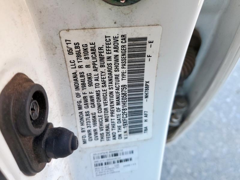 2017 HONDA CIVIC EX 19XFC2F81HE058759
