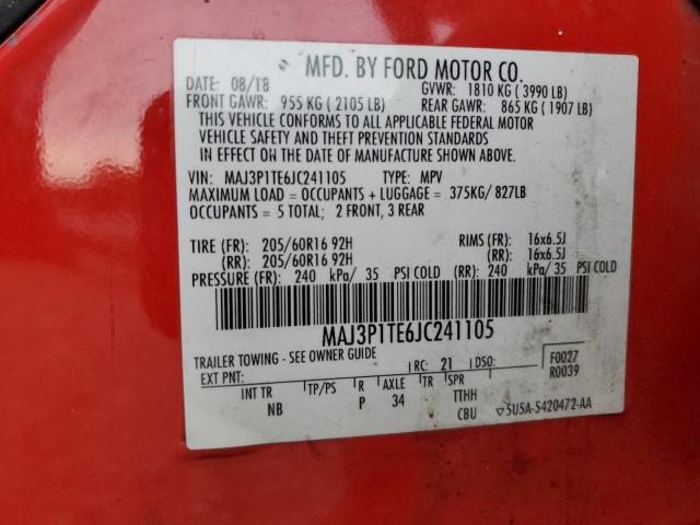 2018 FORD ECOSPORT SE MAJ3P1TE6JC241105