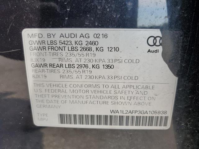 2016 AUDI Q5 PREMIUM WA1L2AFP3GA105938