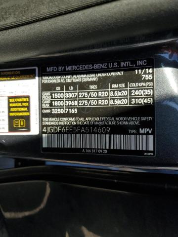2015 MERCEDES-BENZ GL 450 4MA 4JGDF6EE5FA514609