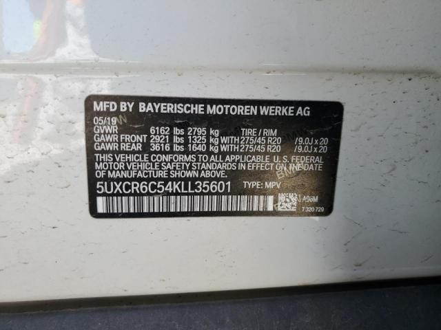 2019 BMW X5 XDRIVE40I 5UXCR6C54KLL35601