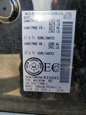 2017 NISSAN ROGUE SV 5N1AT2MV2HC833091