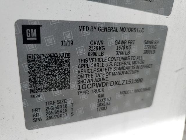 2020 CHEVROLET 1500 1GCPWDEDXLZ151590