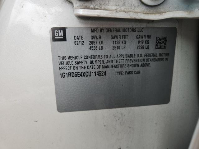 2012 CHEVROLET VOLT - 1G1RD6E4XCU114524