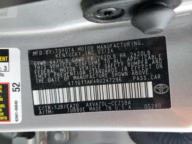 2024 TOYOTA CAMRY SE N 4T1G11AK4RU247296