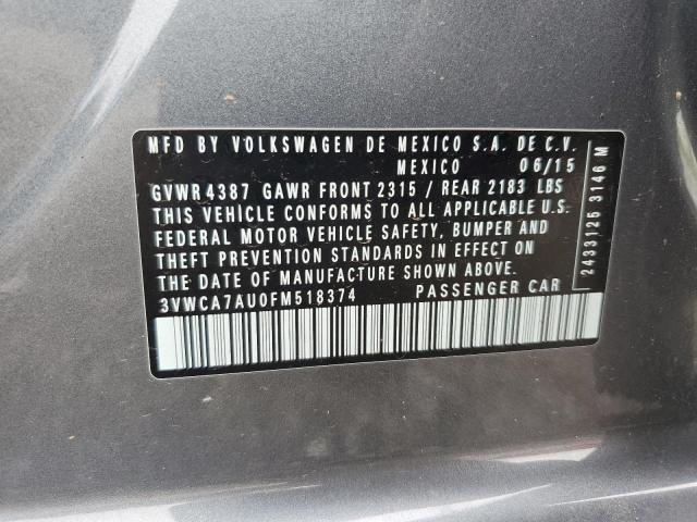 2015 VOLKSWAGEN GOLF SPORT - 3VWCA7AU0FM518374