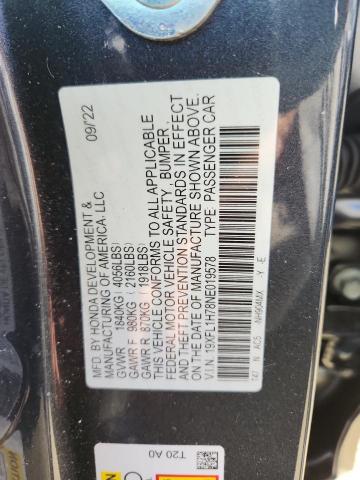 2022 HONDA CIVIC EXL 19XFL1H78NE019578