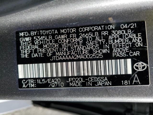 2021 TOYOTA MIRAI XLE JTDAAAAA2MA002525