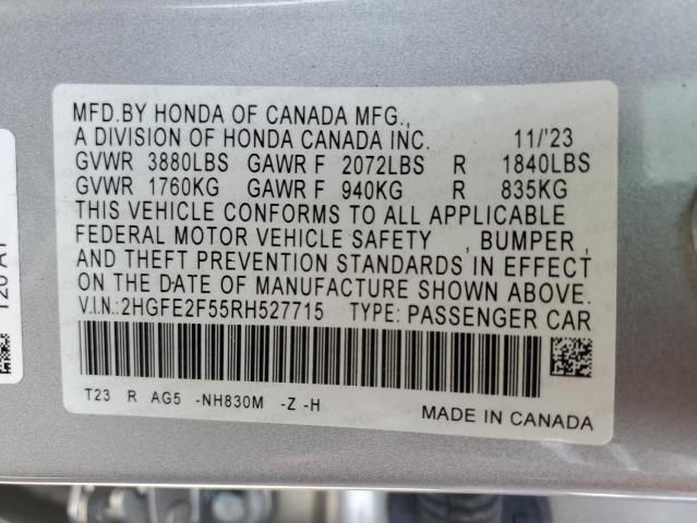 2024 HONDA CIVIC SPOR - 2HGFE2F55RH527715