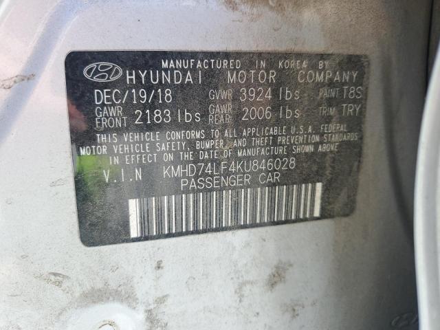 2019 HYUNDAI ELANTRA SE - KMHD74LF4KU846028