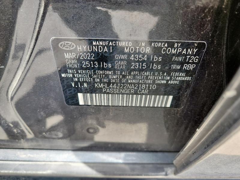 2022 HYUNDAI SONATA SEL KMHL44J22NA218110