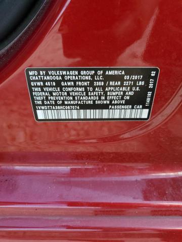 2017 VOLKSWAGEN PASSAT R-L 1VWDT7A38HC067074