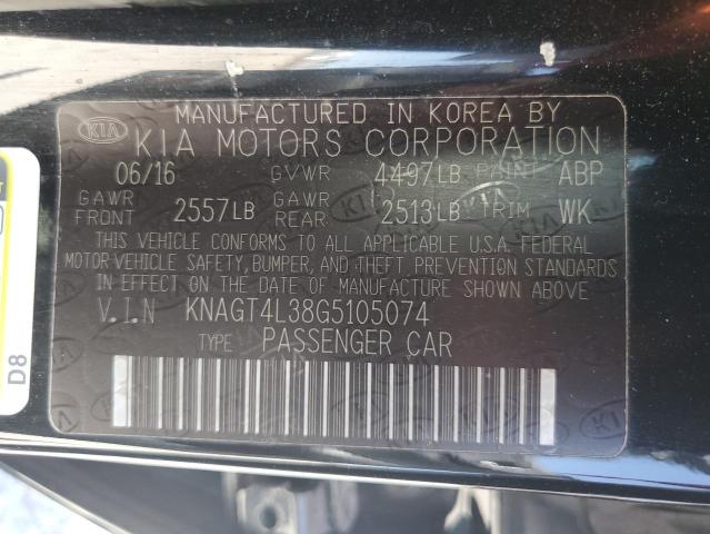 2016 KIA OPTIMA LX KNAGT4L38G5105074