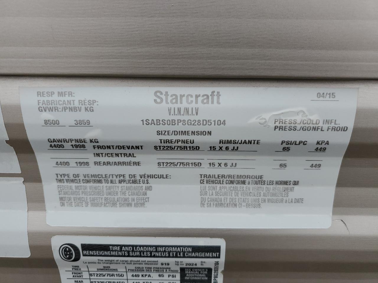 Lot #3211177648 2016 STARCRAFT AR 1 MAXX