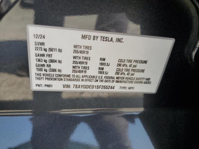 2025 TESLA MODEL Y 7SAYGDED1SF265244