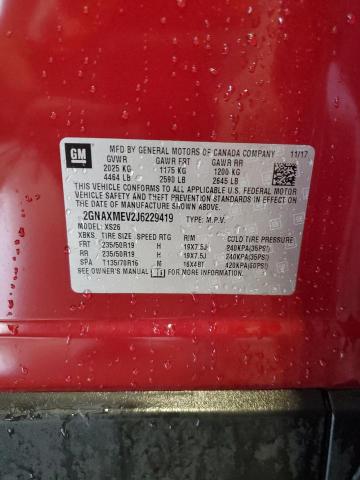 2GNAXMEV2J6229419 2018 CHEVROLET EQUINOX