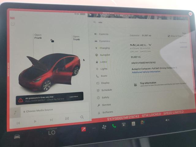 2021 TESLA MODEL Y 5YJYGDEE1MF218742
