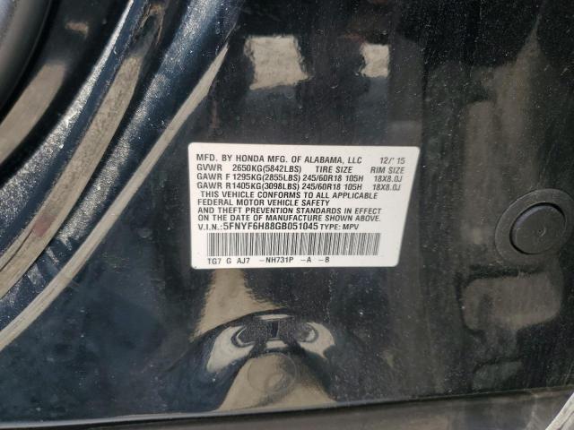 2016 HONDA PILOT EXL - 5FNYF6H88GB051045