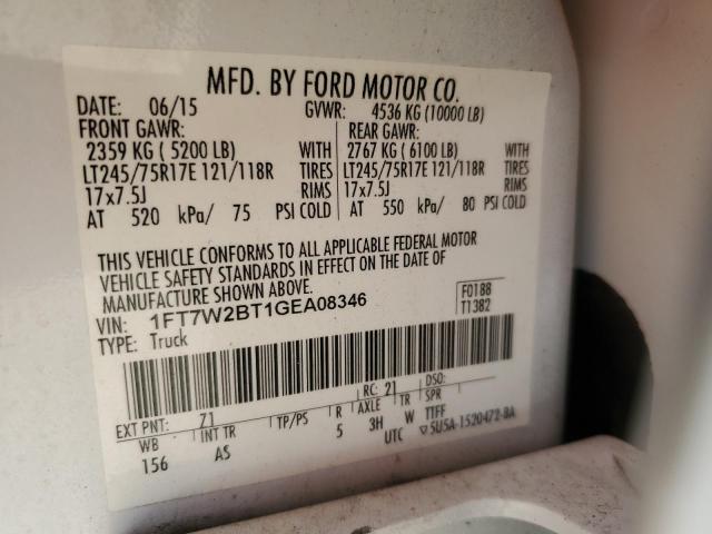 2016 FORD F250 SUPER 1FT7W2BT1GEA08346
