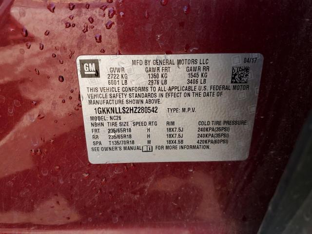 2017 GMC ACADIA SLE 1GKKNLLS2HZ280542