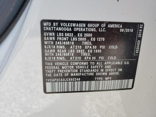2018 VOLKSWAGEN ATLAS S 1V2AP2CA3JC592248